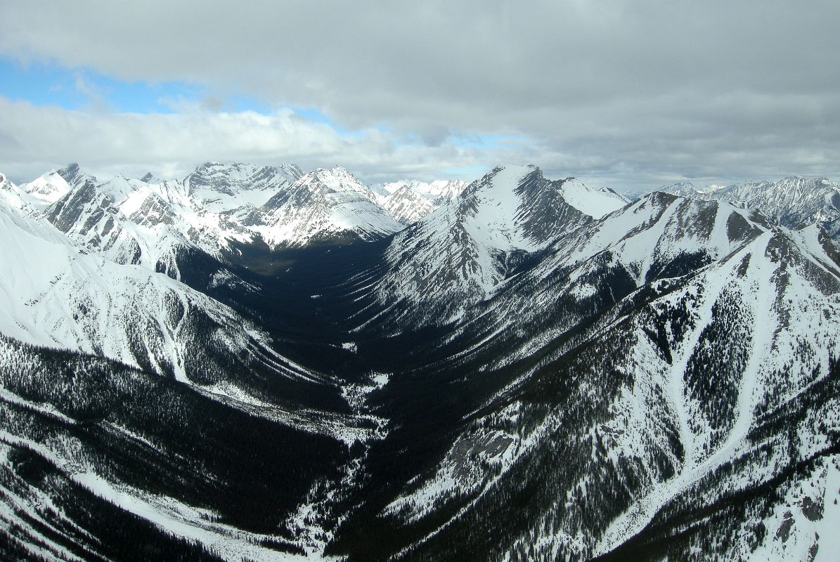 36 Turbulent Creek, Beersheba Peak, Mount Turbulent From Helicopter Between Mount Assiniboine And Canmore In Winter